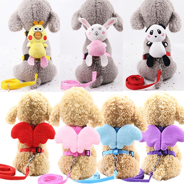 Pet angel chest traction rope with wings cartoon doll